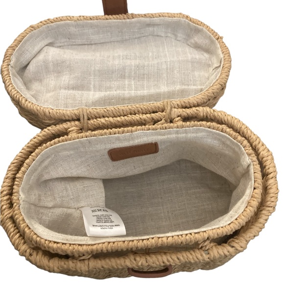 WITCHERY Wicker Basket Bag with Great Leather Trim-ADORABLE! - Picture 9 of 9